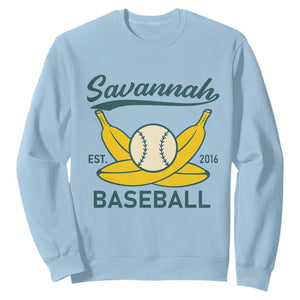 Retro Savannah Baseball Est. 2016 Sweatshirt Funny Banana and Ball Vintage Sports TS02 Light Blue Print Your Wear