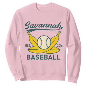 Retro Savannah Baseball Est. 2016 Sweatshirt Funny Banana and Ball Vintage Sports TS02 Light Pink Print Your Wear