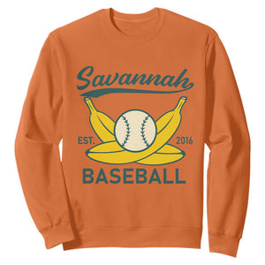 Retro Savannah Baseball Est. 2016 Sweatshirt Funny Banana and Ball Vintage Sports TS02 Orange Print Your Wear