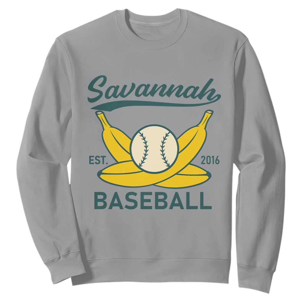Retro Savannah Baseball Est. 2016 Sweatshirt Funny Banana and Ball Vintage Sports TS02 Sport Gray Print Your Wear