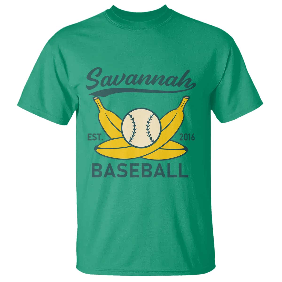 Retro Savannah Baseball Est. 2016 T Shirt Funny Banana and Ball Vintage Sports TS02 Irish Green Print Your Wear