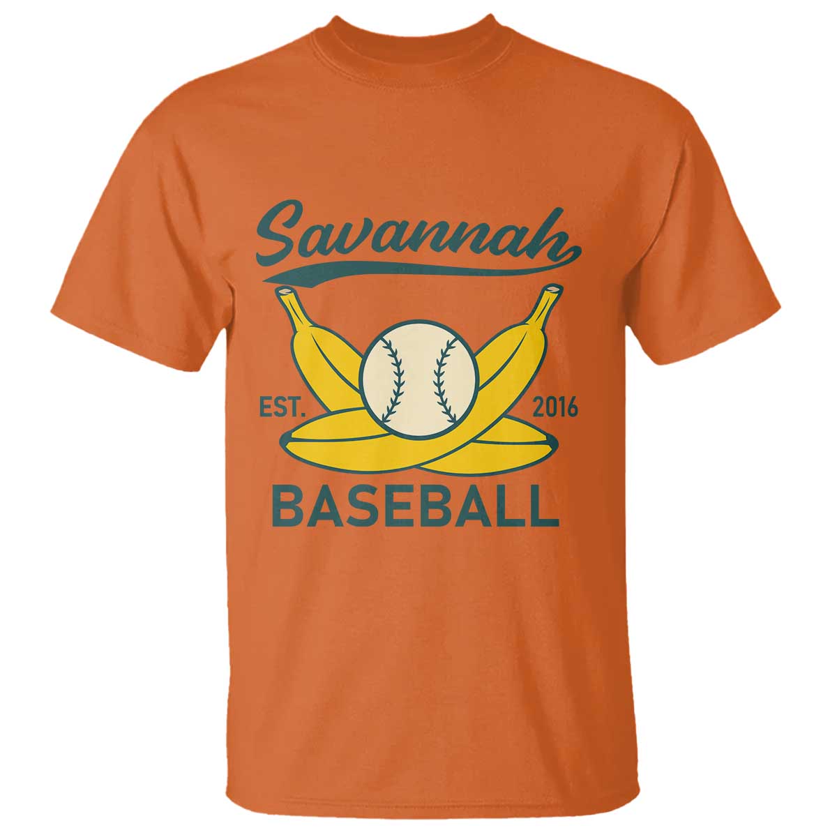 Retro Savannah Baseball Est. 2016 T Shirt Funny Banana and Ball Vintage Sports TS02 Orange Print Your Wear