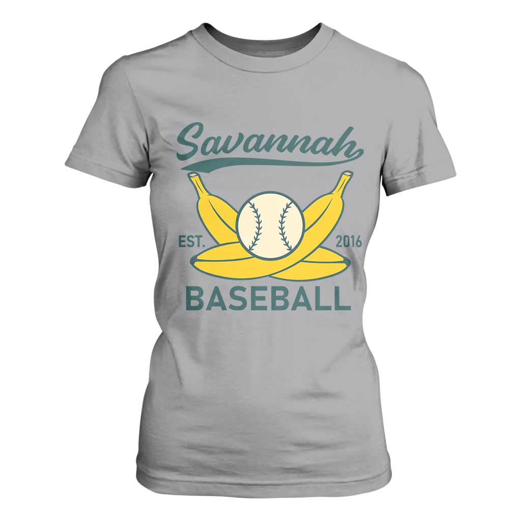 Retro Savannah Baseball Est. 2016 T Shirt For Women Funny Banana and Ball Vintage Sports TS02 Sport Gray Print Your Wear