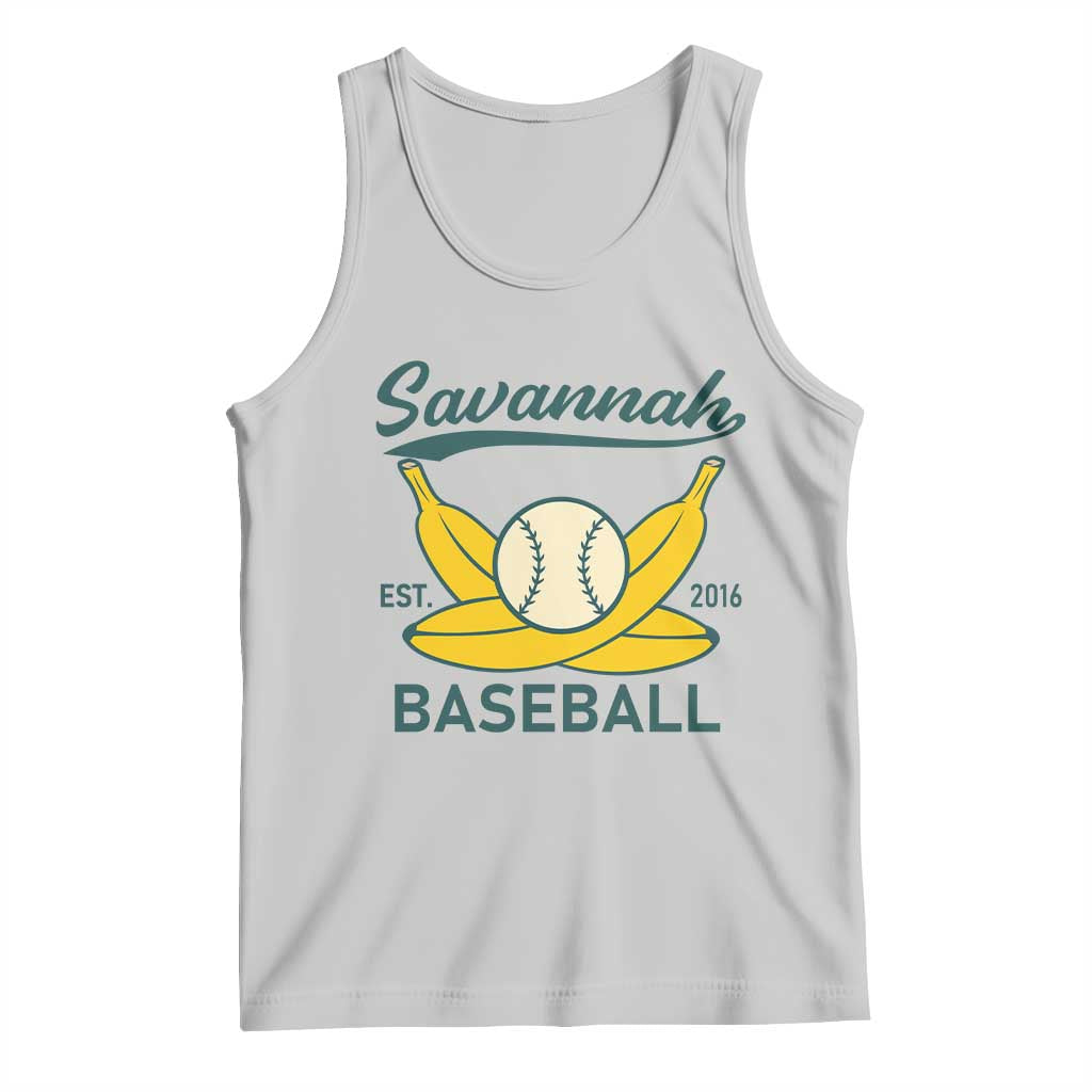 Retro Savannah Baseball Est. 2016 Tank Top Funny Banana and Ball Vintage Sports TS02 Ash Print Your Wear