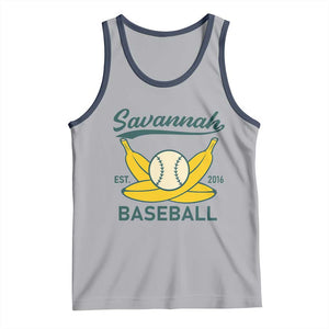 Retro Savannah Baseball Est. 2016 Tank Top Funny Banana and Ball Vintage Sports TS02 Athletic Heather Navy Print Your Wear