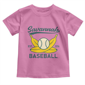 Retro Savannah Baseball Est. 2016 Toddler T Shirt Funny Banana and Ball Vintage Sports TS02 Azalea Print Your Wear