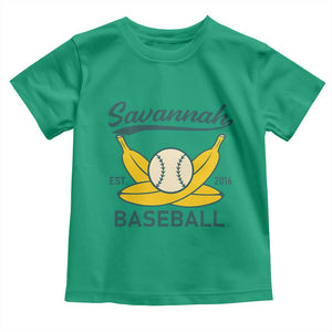 Retro Savannah Baseball Est. 2016 Toddler T Shirt Funny Banana and Ball Vintage Sports TS02 Irish Green Print Your Wear