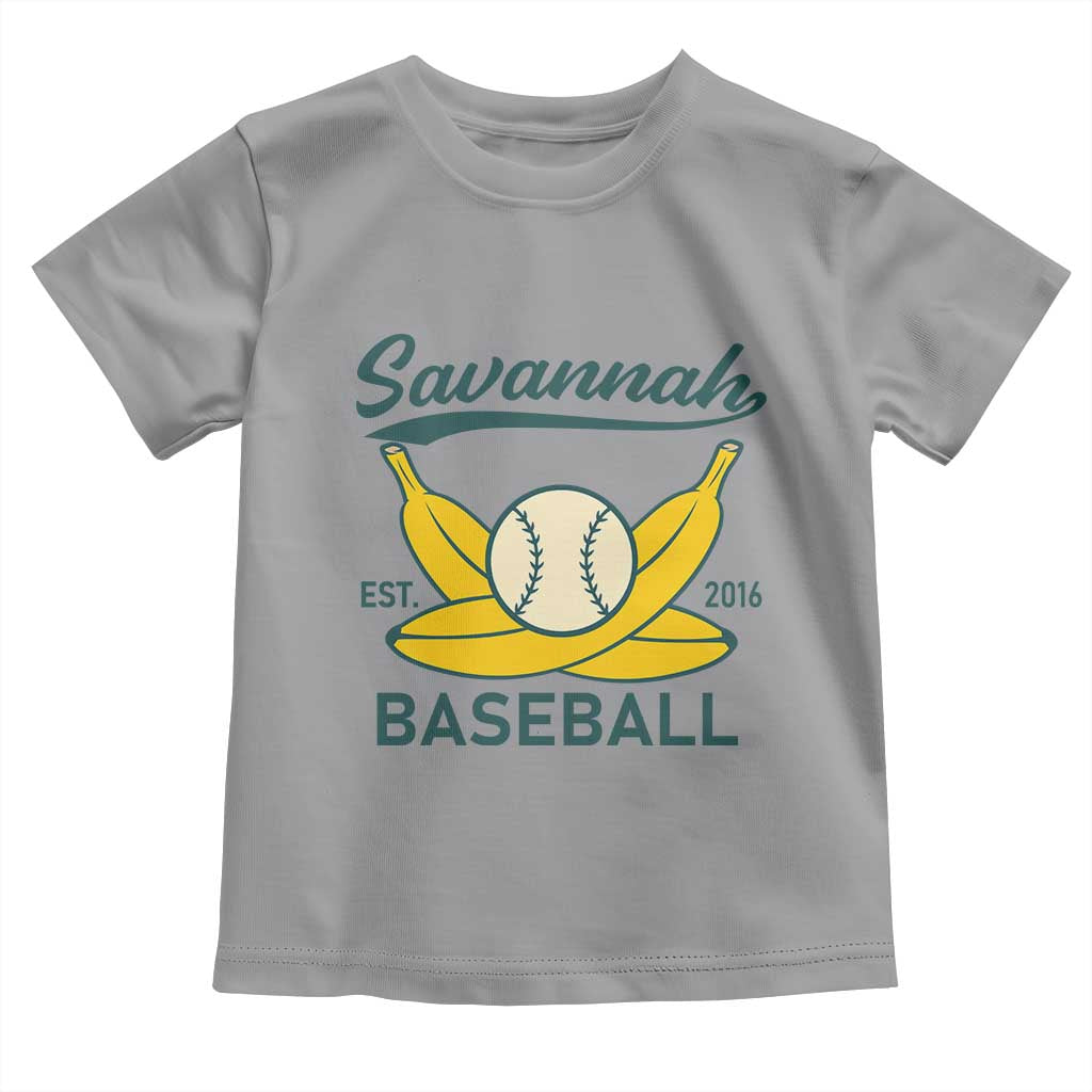 Retro Savannah Baseball Est. 2016 Toddler T Shirt Funny Banana and Ball Vintage Sports TS02 Sport Gray Print Your Wear