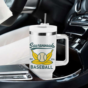 Retro Savannah Baseball Est. 2016 Tumbler With Handle Funny Banana and Ball Vintage Sports TS02 Print Your Wear
