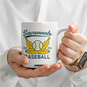 Retro Savannah Baseball Est. 2016 Coffee Mug Funny Banana and Ball Vintage Sports TS02 Print Your Wear