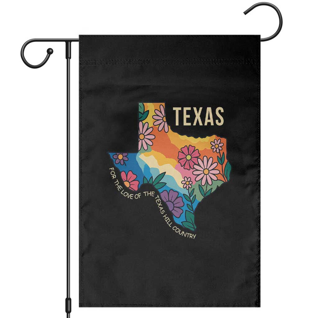 Texas Floral Boho Garden Flag For the Love of the Texas Hill Country Southern Pride TS02 Black Print Your Wear