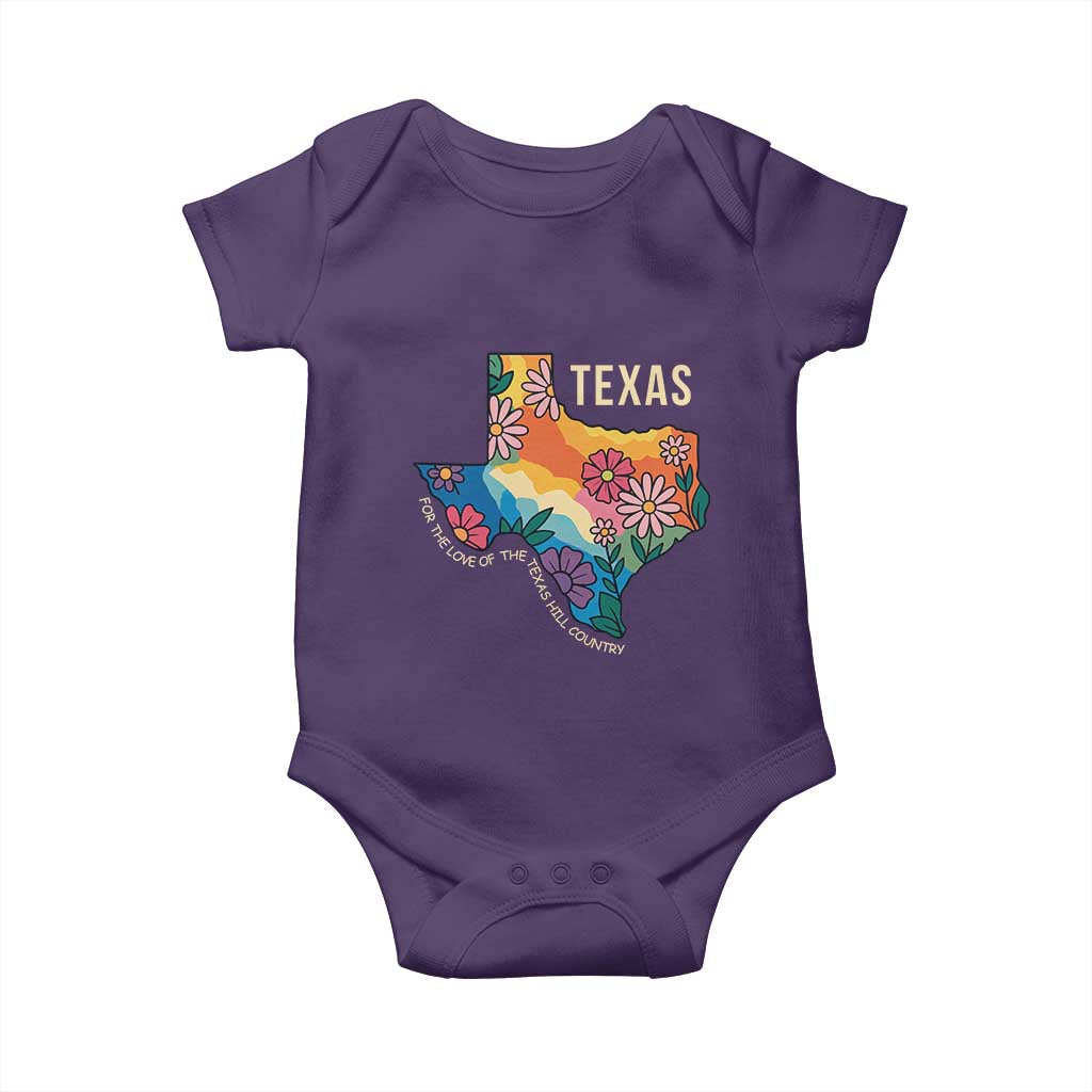 Texas Floral Boho Baby Onesie For the Love of the Texas Hill Country Southern Pride TS02 Purple Print Your Wear