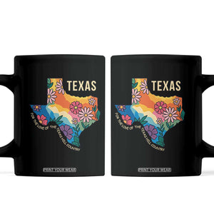 Texas Floral Boho Coffee Mug For the Love of the Texas Hill Country Southern Pride TS02 Black Print Your Wear