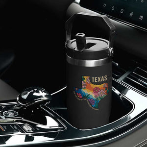 Texas Floral Boho Flip Straw Tumbler For the Love of the Texas Hill Country Southern Pride TS02 Print Your Wear