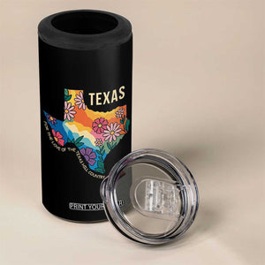 Texas Floral Boho 4 in 1 Can Cooler Tumbler For the Love of the Texas Hill Country Southern Pride TS02 Print Your Wear