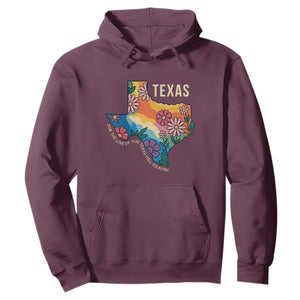 Texas Floral Boho Hoodie For the Love of the Texas Hill Country Southern Pride TS02 Maroon Print Your Wear
