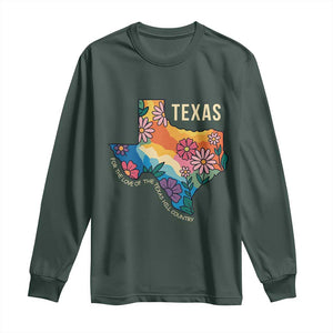 Texas Floral Boho Long Sleeve Shirt For the Love of the Texas Hill Country Southern Pride TS02 Dark Forest Green Print Your Wear