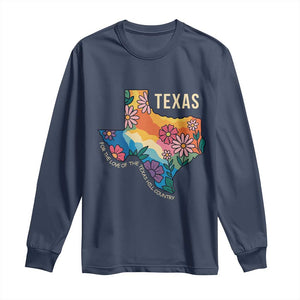 Texas Floral Boho Long Sleeve Shirt For the Love of the Texas Hill Country Southern Pride TS02 Navy Print Your Wear