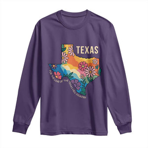 Texas Floral Boho Long Sleeve Shirt For the Love of the Texas Hill Country Southern Pride TS02 Purple Print Your Wear