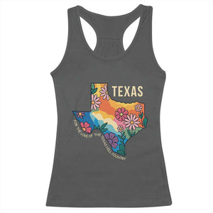 Texas Floral Boho Racerback Tank Top For the Love of the Texas Hill Country Southern Pride TS02 Dark Heather Print Your Wear