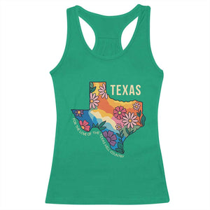 Texas Floral Boho Racerback Tank Top For the Love of the Texas Hill Country Southern Pride TS02 Irish Green Print Your Wear