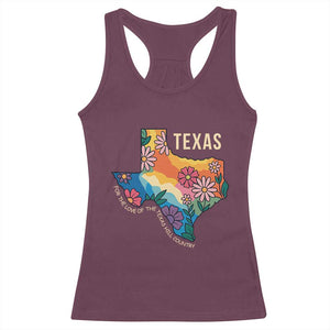 Texas Floral Boho Racerback Tank Top For the Love of the Texas Hill Country Southern Pride TS02 Maroon Print Your Wear