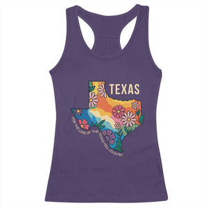 Texas Floral Boho Racerback Tank Top For the Love of the Texas Hill Country Southern Pride TS02 Purple Print Your Wear