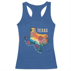 Texas Floral Boho Racerback Tank Top For the Love of the Texas Hill Country Southern Pride TS02 Royal Blue Print Your Wear
