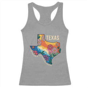 Texas Floral Boho Racerback Tank Top For the Love of the Texas Hill Country Southern Pride TS02 Sport Gray Print Your Wear