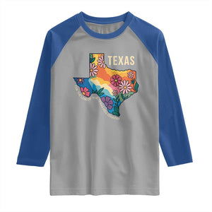 Texas Floral Boho Raglan Shirt For the Love of the Texas Hill Country Southern Pride TS02 Sport Gray Royal Print Your Wear