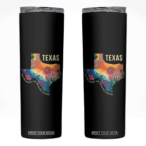Texas Floral Boho Skinny Tumbler For the Love of the Texas Hill Country Southern Pride TS02 Black Print Your Wear