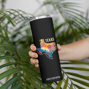 Texas Floral Boho Skinny Tumbler For the Love of the Texas Hill Country Southern Pride TS02 Print Your Wear