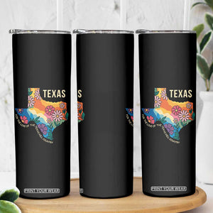 Texas Floral Boho Skinny Tumbler For the Love of the Texas Hill Country Southern Pride TS02 Print Your Wear