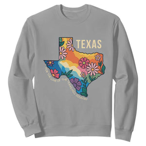 Texas Floral Boho Sweatshirt For the Love of the Texas Hill Country Southern Pride TS02 Sport Gray Print Your Wear
