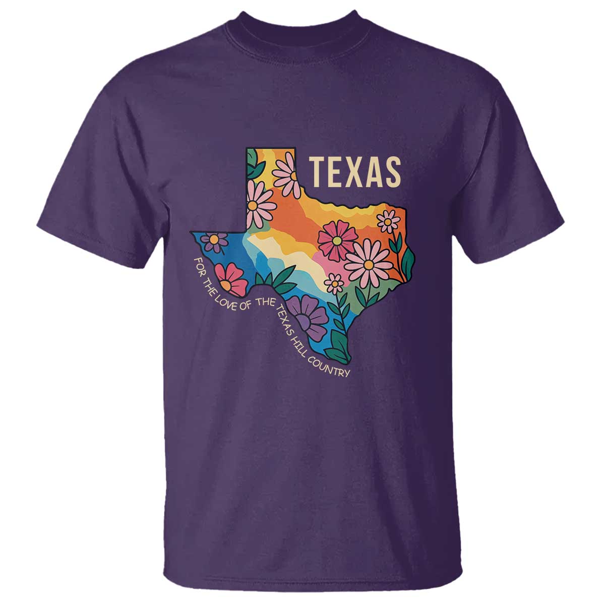 Texas Floral Boho T Shirt For the Love of the Texas Hill Country Southern Pride TS02 Purple Print Your Wear