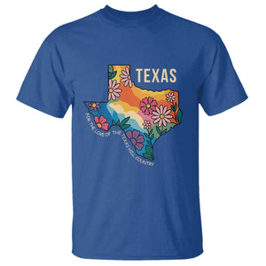 Texas Floral Boho T Shirt For the Love of the Texas Hill Country Southern Pride TS02 Royal Blue Print Your Wear