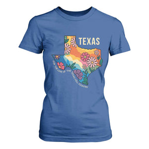 Texas Floral Boho T Shirt For Women For the Love of the Texas Hill Country Southern Pride TS02 Royal Blue Print Your Wear