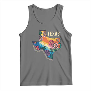 Texas Floral Boho Tank Top For the Love of the Texas Hill Country Southern Pride TS02 Black Heather Print Your Wear