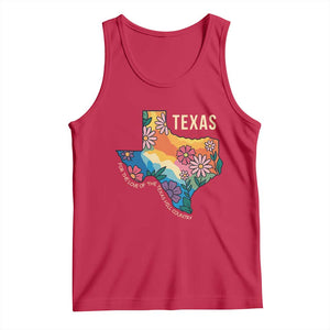Texas Floral Boho Tank Top For the Love of the Texas Hill Country Southern Pride TS02 Red Print Your Wear