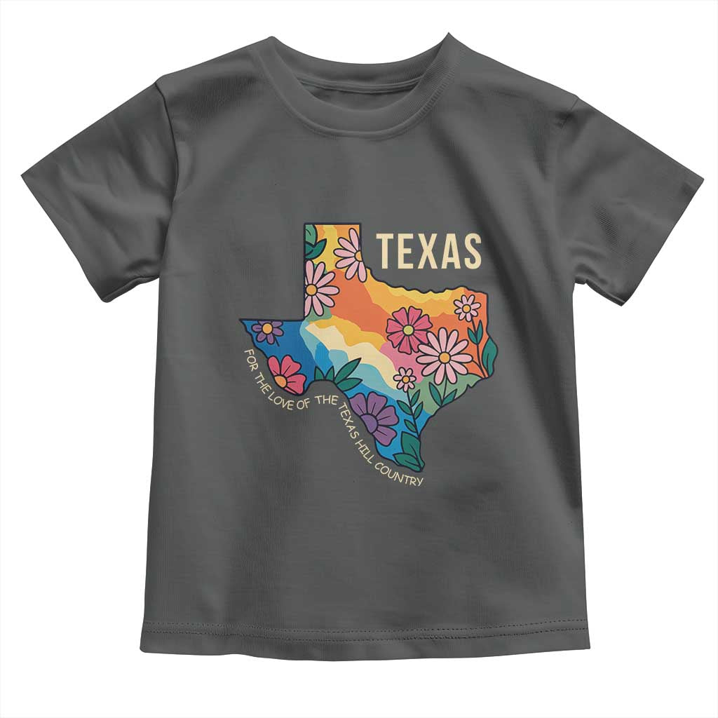 Texas Floral Boho Toddler T Shirt For the Love of the Texas Hill Country Southern Pride TS02 Dark Heather Print Your Wear