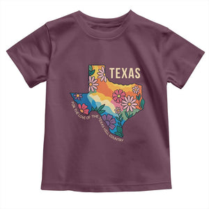 Texas Floral Boho Toddler T Shirt For the Love of the Texas Hill Country Southern Pride TS02 Maroon Print Your Wear