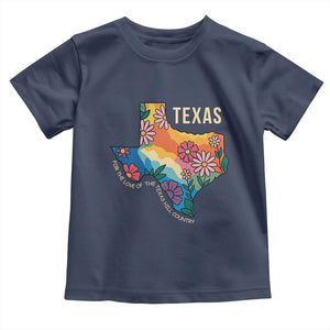 Texas Floral Boho Toddler T Shirt For the Love of the Texas Hill Country Southern Pride TS02 Navy Print Your Wear