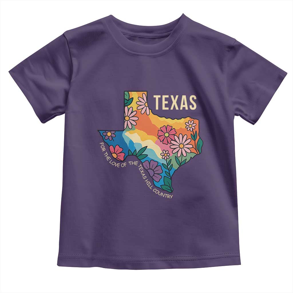 Texas Floral Boho Toddler T Shirt For the Love of the Texas Hill Country Southern Pride TS02 Purple Print Your Wear