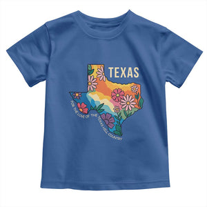 Texas Floral Boho Toddler T Shirt For the Love of the Texas Hill Country Southern Pride TS02 Royal Blue Print Your Wear