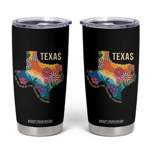 Texas Floral Boho Tumbler Cup For the Love of the Texas Hill Country Southern Pride TS02 Black Print Your Wear