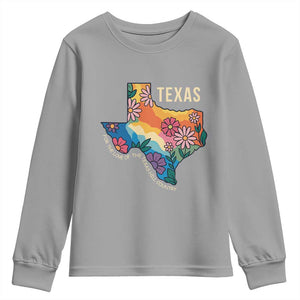 Texas Floral Boho Youth Sweatshirt For the Love of the Texas Hill Country Southern Pride TS02 Sport Gray Print Your Wear
