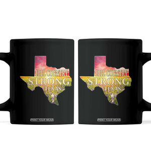 Hill Country Strong Texas Coffee Mug Sunset Bluebonnet Resilience TS02 Black Print Your Wear