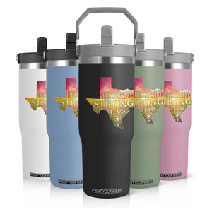 Hill Country Strong Texas Flip Straw Tumbler Sunset Bluebonnet Resilience TS02 Print Your Wear