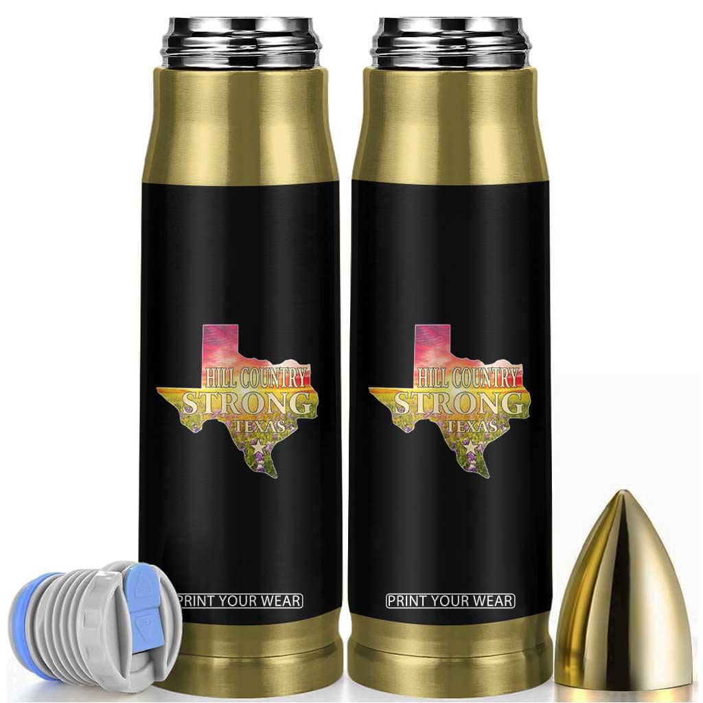 Hill Country Strong Texas Bullet Tumbler Sunset Bluebonnet Resilience TS02 Black Print Your Wear