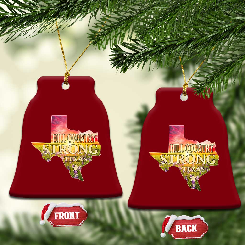 Hill Country Strong Texas Ceramic Ornament Sunset Bluebonnet Resilience TS02 Print Your Wear